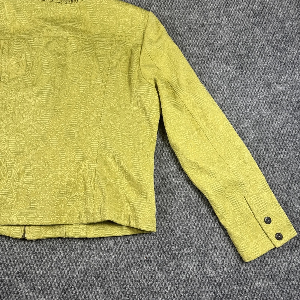 Ruby Rd. Chartreuse Textured Ruffle Front Jacket - Picture 13 of 15